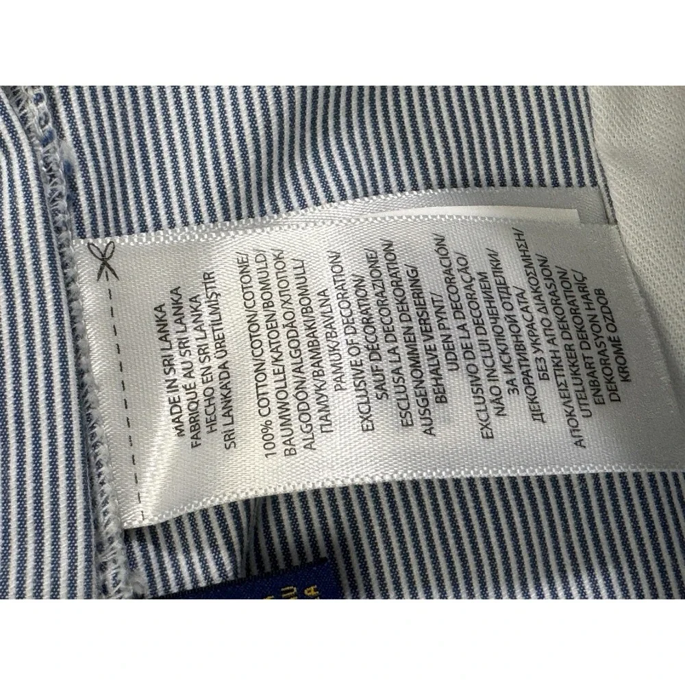 Polo Ralph Lauren Pants‎ Mens 36W 34L Blue White Stripe Seersucker Bleecker